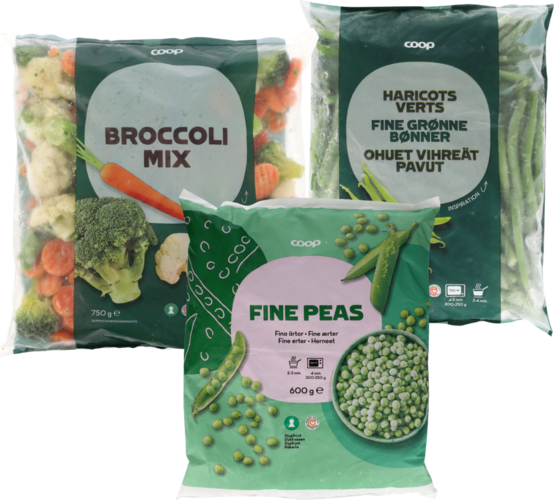 Dybfrost. Flere varianter. 400-900 g. Kg-pris maks. 25,00.