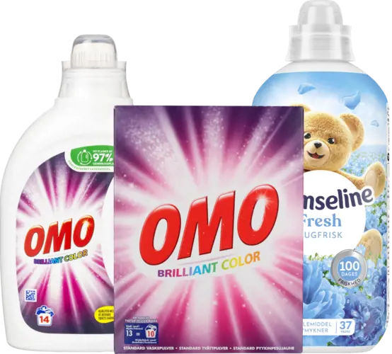 Flydende 700 ml., pulver 700 g. eller skyllemiddel 925 ml. 14 vaske./925 ml. Pris pr vask. maks 1,43/ Literpris 21,62.