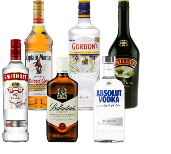 Flere varianter. 70 cl. Literpris 128,57. Frit valg.